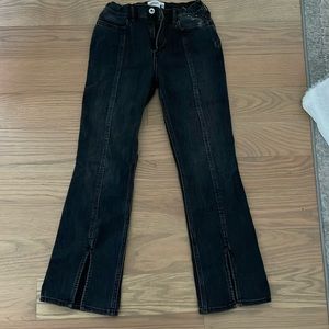 Abercrombie kids wide leg split hem jeans